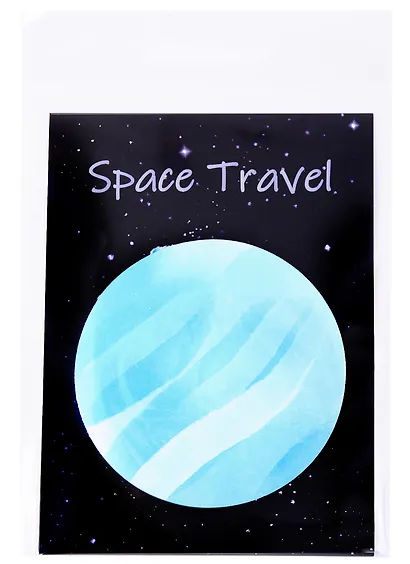 Блок бумаги самоклеящийся 70*70мм "Spase Travel", ассорти, инд.уп. - фото 5