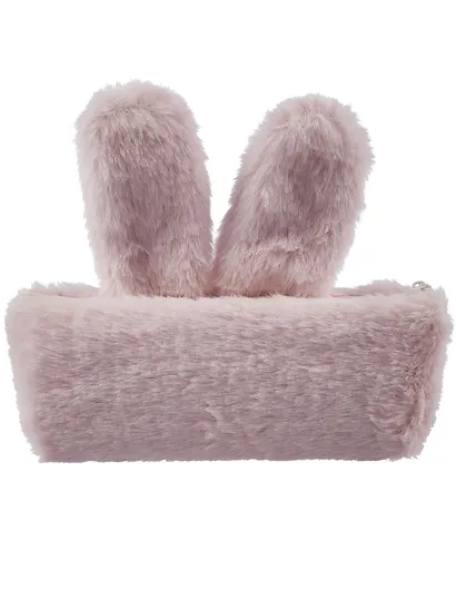 Пенал-косметичка для девочек из искусственного меха с подкладкой "Rabbit", розовый, Yoi - фото 6