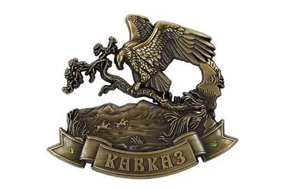 Магнит рельефный Кавказ Орел со стразами (мет.цв.бронза) - фото 1