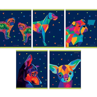 Тетрадь в клетку Unnika, "Собаки (графика)", А5, 48 листов - фото 1