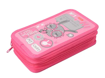 Пенал 3 отделения "В модном чате" 19*11 см - фото 5