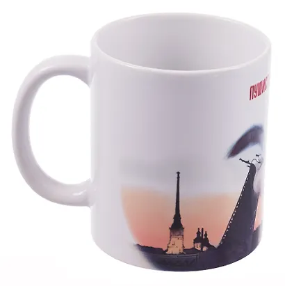 Кружка СПб Кот, Дворцовый мост, Петропавловская крепость (керамика) (330мл) - фото 4