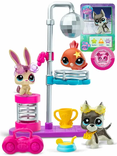 Набор Дискотека три фигурки мини-животных с аксессуарами коллекция Littlest Pet Shop (4+) (коробка) - фото 5