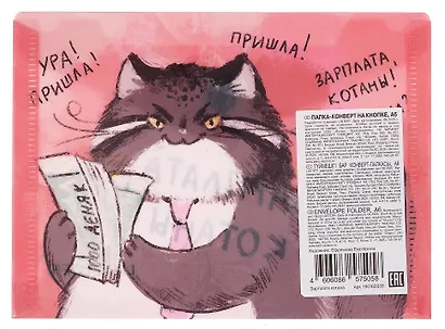 Папка-конверт А6 на кнопке "Зарплата котана" - фото 2