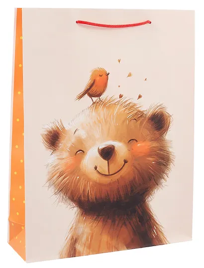 Пакет А3 42,5*33*10 "Улыбчивый мишка" дет., бум.мат.ламинат - фото 1