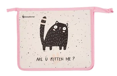 Папка для тетрадей А5 "КОТ-ВОРЧУН" 235*190*50, пластик, молния сверху - фото 1