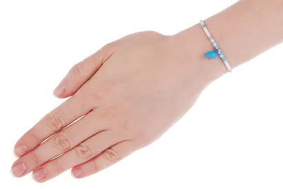 Набор парных браслетов с подвеской «Сердечко», бисер, металл, Lafilaf - фото 7