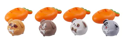 Инерционные машинки, фигурки животных Собачки (набор 4 шт машинки + 4 шт морковки) - фото 2