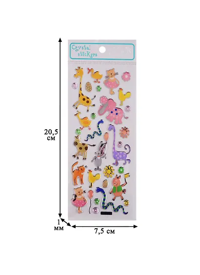 Наклейки эпоксидные Зверюшки микс JYG1087-JYG1021 - фото 3