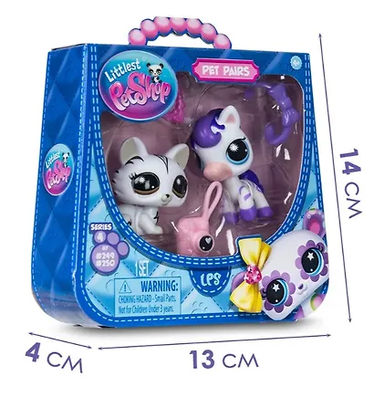 Игровой набор Littlest Pet Shop, "Пара друзей Модные полосочки", 2 фигурки Кошка и Зебра, подарочная упаковка, 4+ - фото 1