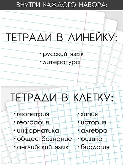 Комплект предметных тетрадей 12 штук, 48 листов, серии "Shadow", Be Smart - фото 2