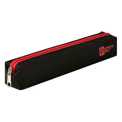 Пенал-косметичка "ЧЕРНО-КРАСНЫЙ" 20*3,5*3,5см, полиэстер, молния - фото 2