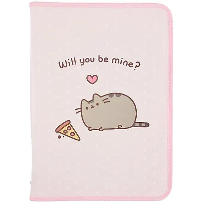 Папка для тетрадей А4 "Pusheen" пластик, молния с трёх сторон - фото 1
