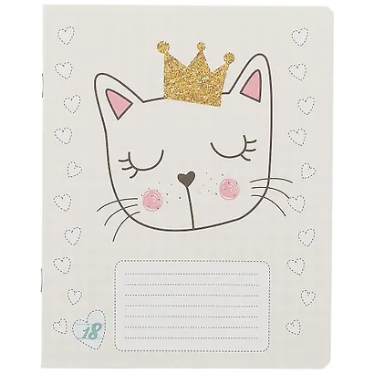 Тетрадь в линейку Academy Style, "Звери в коронах", 18 листов, в ассортименте - фото 1