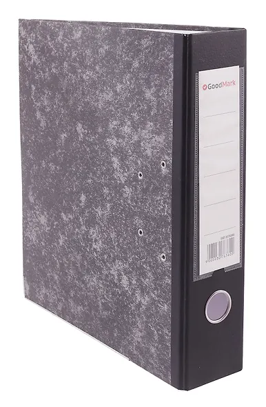 Папка архивная 70мм А4 черная, бумвинил, прозр.карман, GoodMark - фото 2