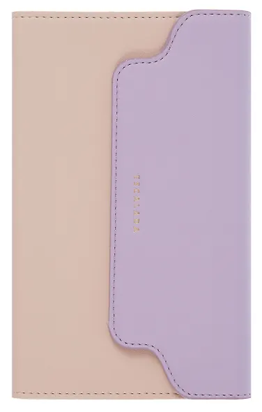 Ежедневник недат. А6+ 120л "Плезир" беж. и сиреневый, кожзам, тв.переплет, тисн.фольгой, закругл.углы, офсет, справ.мат-лы, ляссе, инд.уп - фото 1