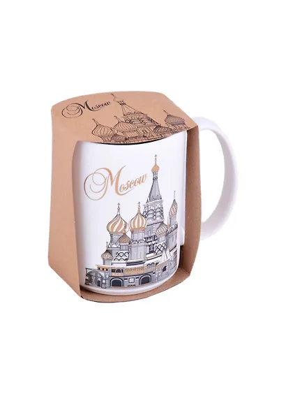 Кружка Москва ХВБ 500мл фарфор ч/б рисунок (060-50-19-BL) - фото 2