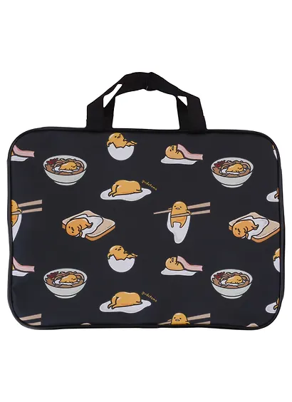 Папка для тетрадей А4 "Gudetama" 29*36*7,5см, молния, черный, ткань - фото 1