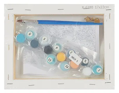 Холст с красками по номерам "Северное сияние", 17 х 22 см - фото 5