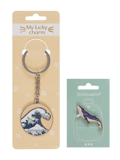 Набор Брелок My lucky charm Кацусика Хокусай Большая волна (металл) (12-07150-Z1827)+Значок Pin Joy Кит (металл) (12-08599-923) - фото 7