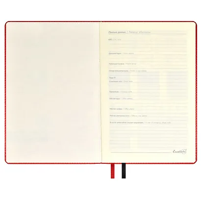 Ежедневник недат. А5 120л "Сариф" красный, иск.кожа, тв.переплет, обл.поролон, блинт.тиснение, офсет, ляссе - фото 4