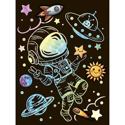 Гравюра 18*24 "Космонавт" (голография) - фото 3