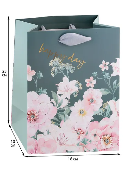 Пакет А5 23*18*10 "Charming flowers" жен., бум.мат.ламинат - фото 2