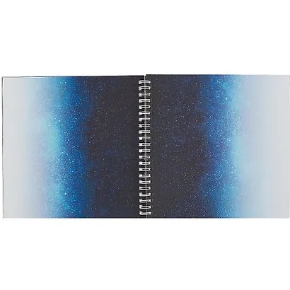 Скетчбук 196*196 45л "Градиент. Девочка на качелях" дизайнерск.блок, 100г/м2, мат.ламинация, выборочный УФ-лак - фото 3