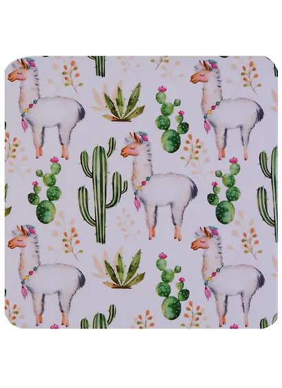 Подставка под чашку Лама и кактусы (ПЧ2018-10) - фото 1