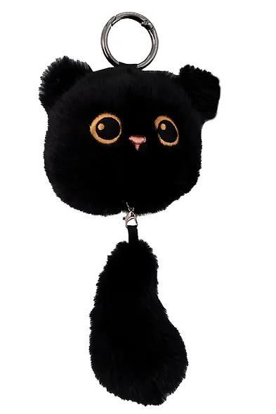 Брелок Котик с хвостиком черный (плюш) (17см) (12-81018-202510-SPT-14) - фото 1