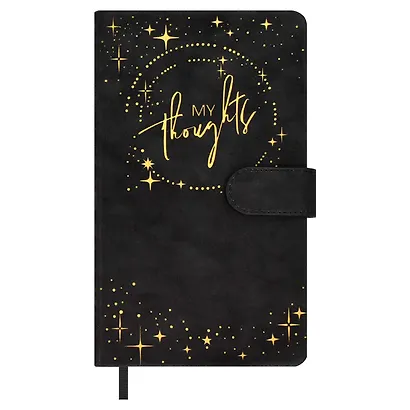 Ежедневник недат. А6+ 120л "Тиволи глосс" черный, кожзам, тв.переплет, тиснение фольгой, магнит.клапан, офсет, ляссе - фото 1