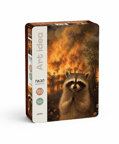 Пазл фигурный Енот (150 деталей) (14+) (коробка) (упаковка) - фото 1