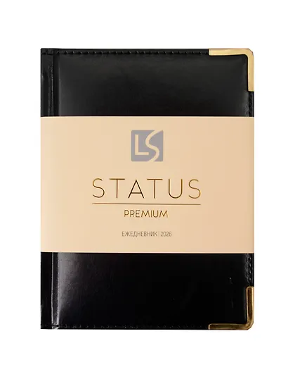 Ежедневник датированный 2026 год, А6, 176 листов, "Status", черный - фото 1