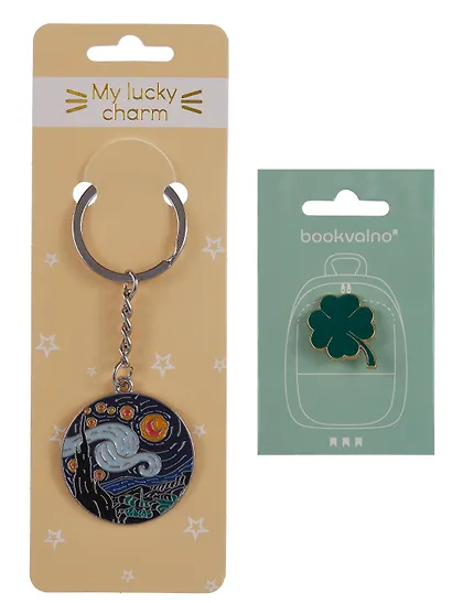 Набор Брелок My lucky charm Винсент Ван Гог Звездная ночь (металл) (12-07150-Z1826)+Значок Pin Joy Клевер (металл) (12-08599-907) - фото 10
