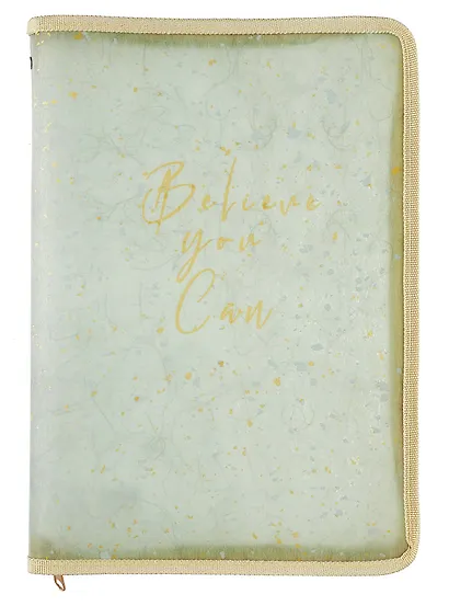 Папка на молнии А4 "Belive you can" пластик - фото 1