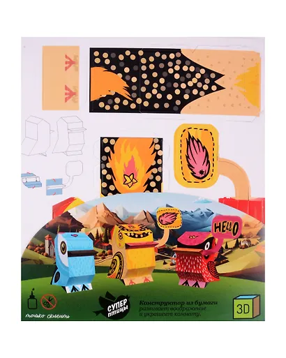 Набор для творчества . Конструктор из бумаги 3D. Супер Птицы - фото 1