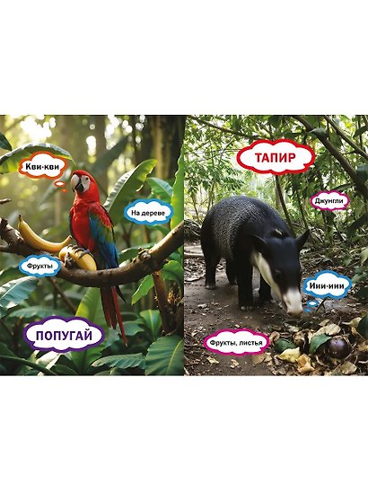 Животные. Кто как говорит? Кто что ест? Кто где живёт? Книга для малышей - фото 4