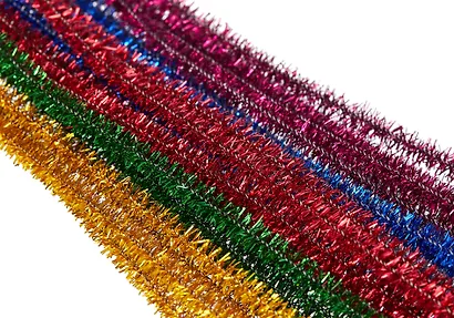 Набор для творчества: проволока синельная, d=0.6 см, длина 30 см, 30 шт. в упаковке, блестящая, микс 6 цветов, ОПП-пакет с европодвесом - фото 3