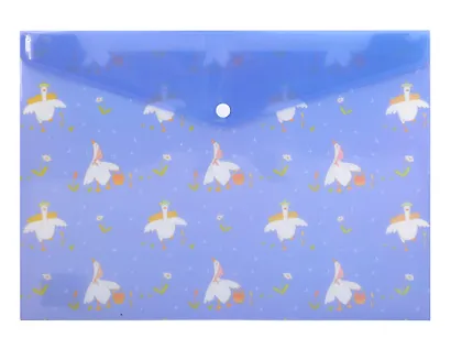 Папка-конверт А4+ на кнопке "Гуси", в ассортименте - фото 1