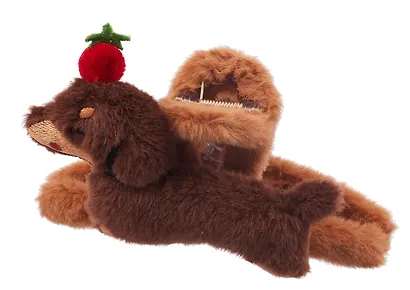 Заколка-крабик «Такса» (плюш) (12,5см) (Lafilaf) - фото 2