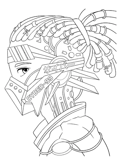 РАСКРАСКА АНИМЕ. КИБЕРПАНК - фото 5