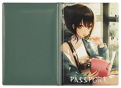 Обложка для паспорта Аниме Девушка с фотоаппаратом (ОП2023-406) - фото 2