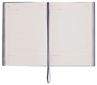 Ежедневник недат. А5+ 160л "Нубук" пепельно-голубой, кожзам, мягк.переплет, тонир.блок, блинт.тиснение, справ.мат-лы, 2 ляссе, инд.уп - фото 6