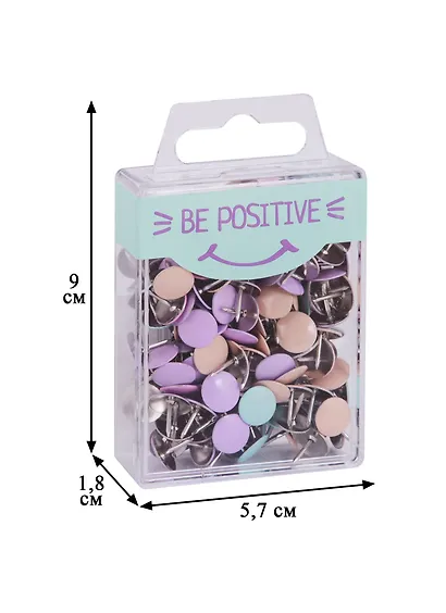 Кнопки силовые "Bе positive" пастельные, 200 штук - фото 2