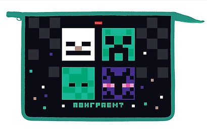 Папка для тетрадей А4 "Пиксель" 24,5*34*4см пластик, молния - фото 2