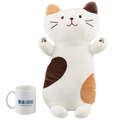 Мягкая игрушка Кот пятнистый на спине (45/50см) - фото 3