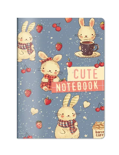 Записная книжка А6 32л "Cute Bunny Notebook" дизайнерская бумага - фото 2