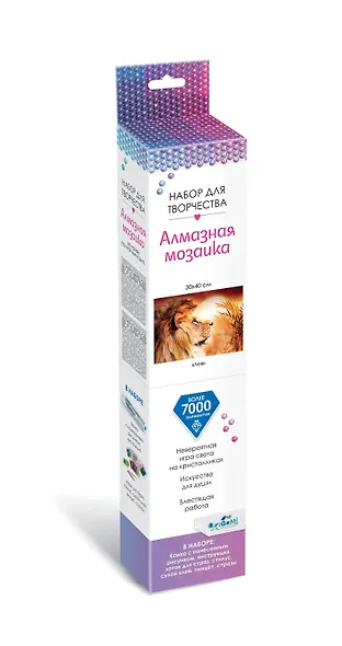 Набор для творчества. Алмазные узоры "Лев", 30 х 40 см - фото 2