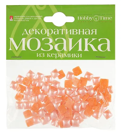 Набор для творчества HOBBY TIME, Мозаика декоративная из керамики Оранжевая 8*8мм,100шт - фото 1
