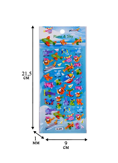 Стикеры зефирые Самолеты микс - фото 2
